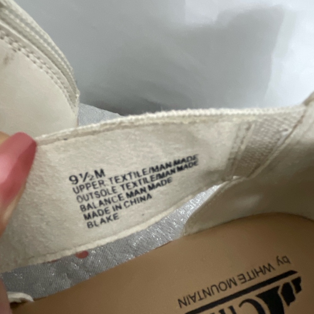 CliffsbyWhiteMountain Blake Beige ElasticCross Strap Wedge SandalsSize 9.5M(B11🤩 - Picture 6 of 9